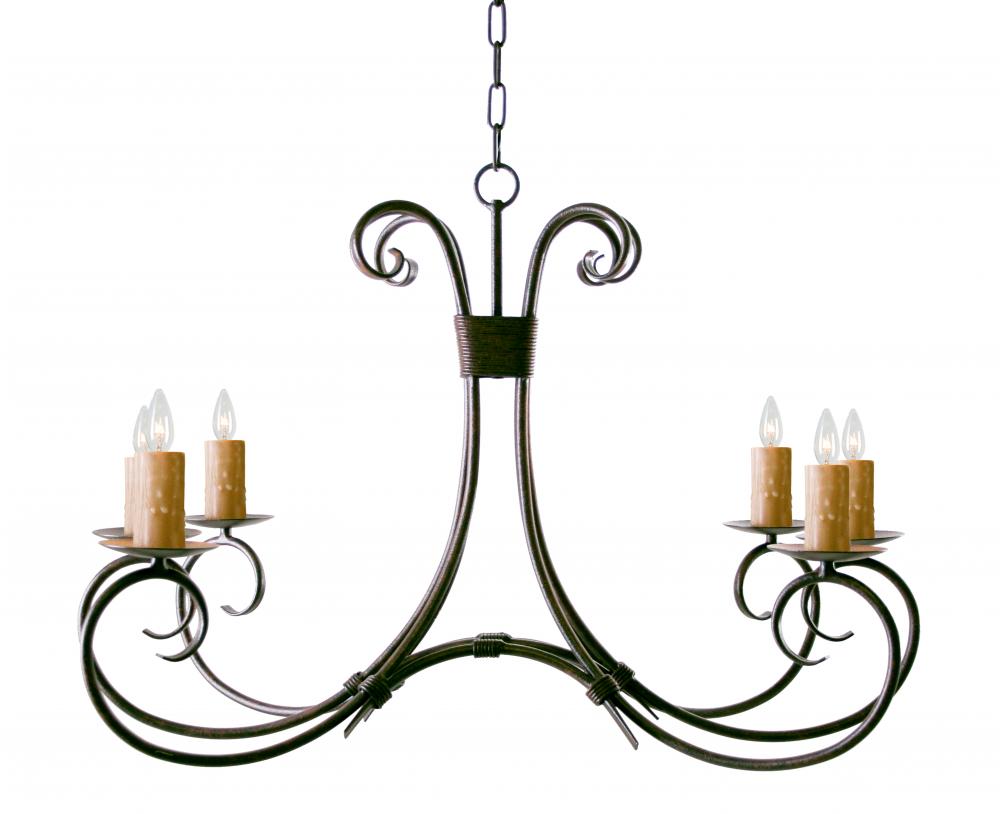 36" Long Elon 6 Light Oblong Chandelier