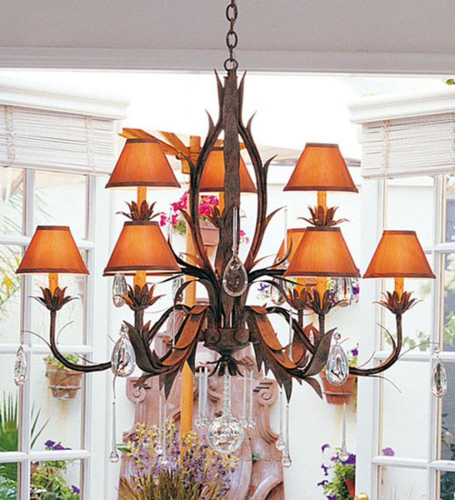 36" Wide Slenderleaf 9 Light Chandelier