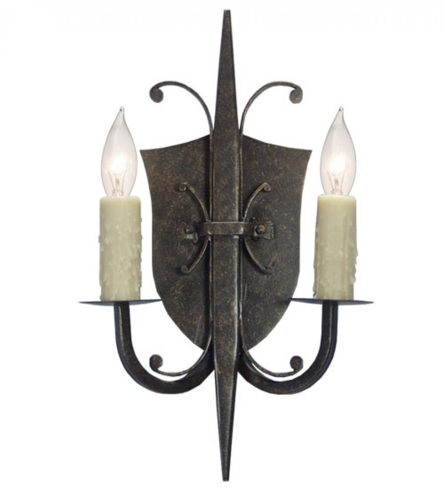 11" Wide Shield 2 Light Wall Sconce