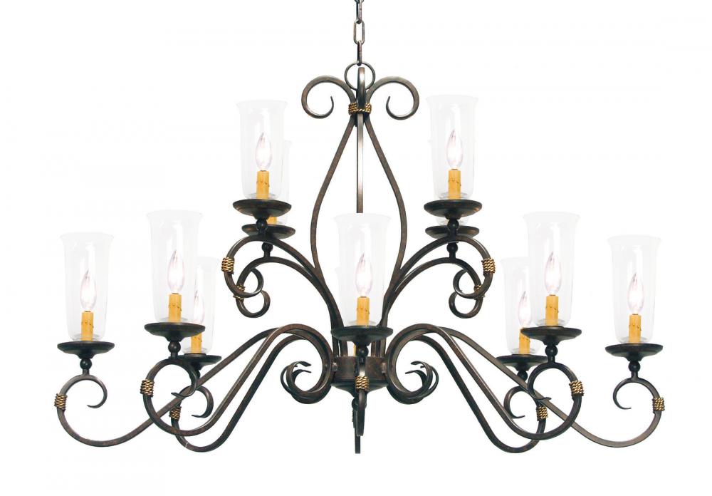 48" Wide Zola 12 Light Two Tier Chandelier