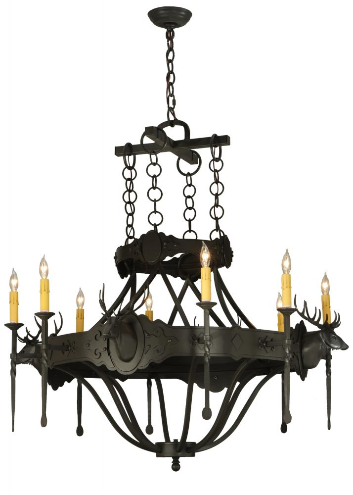 40"W Stag 8 LT Chandelier