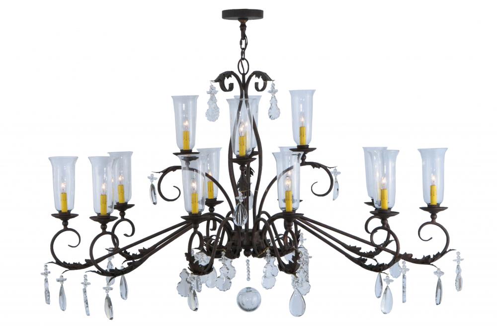 62" Long Windsor 14 Light Oblong Chandelier