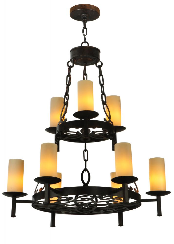 33" Wide Newcastle 9 Light Two Tier Chandelier.