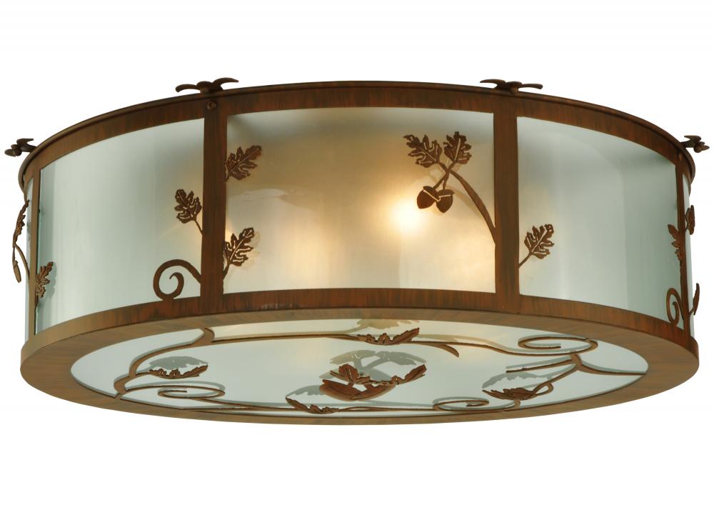 30" Wide Oak Leaf & Acorn Flushmount