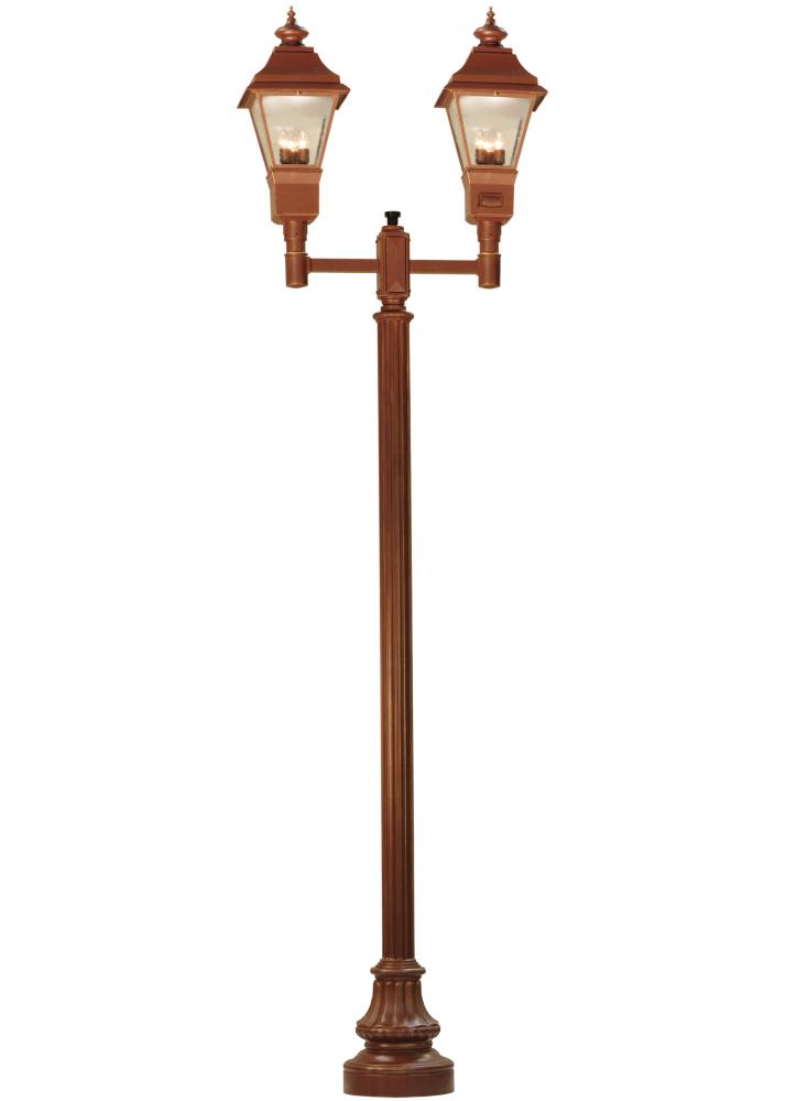 46" Long Carefree 2 Lantern Outdoor Street Lamp