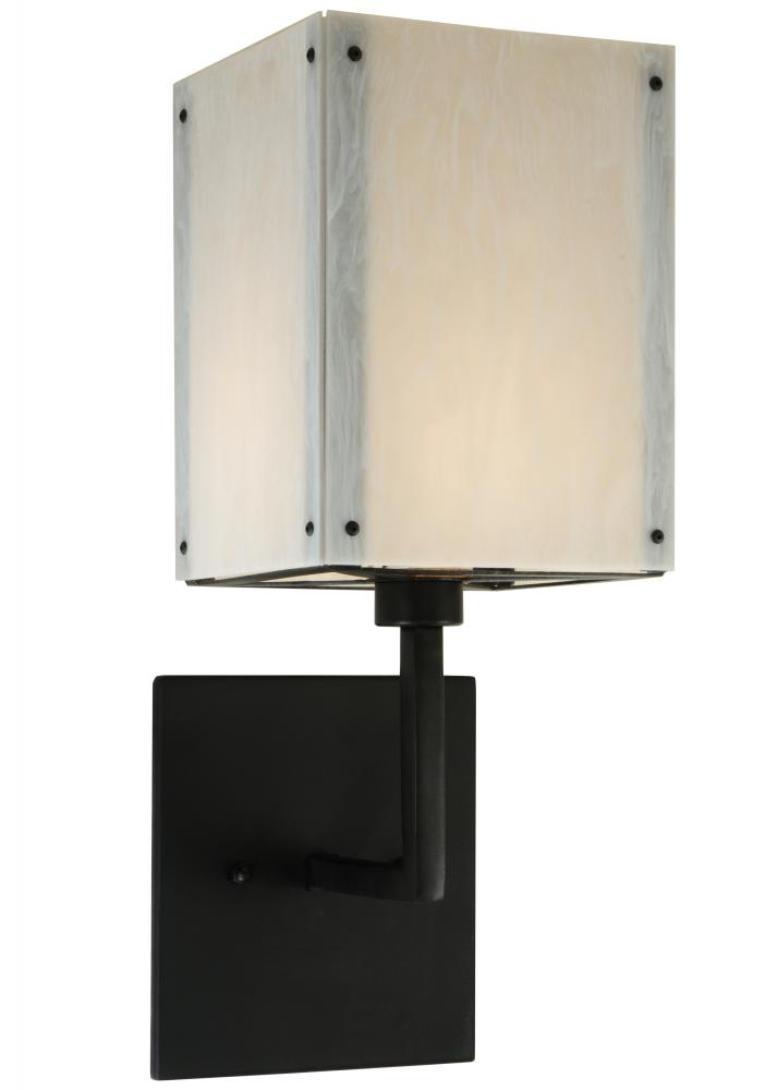 8"W Kesara White Alabaster Wall Sconce