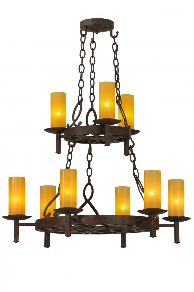 33" Wide Newcastle 9 Light Two Tier Chandelier