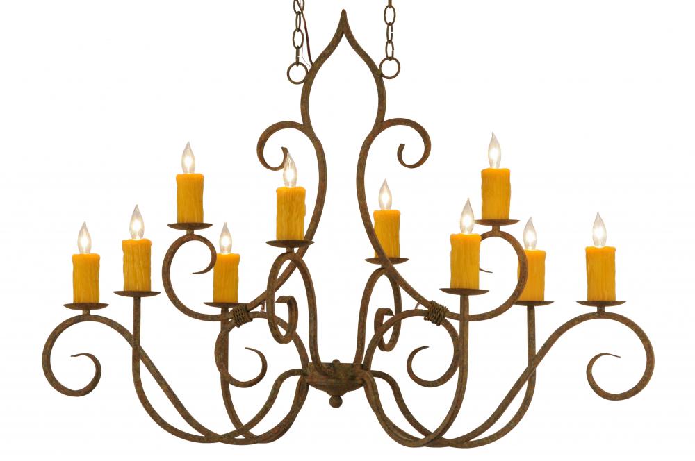 48"L Clifton 10 LT Oblong Chandelier