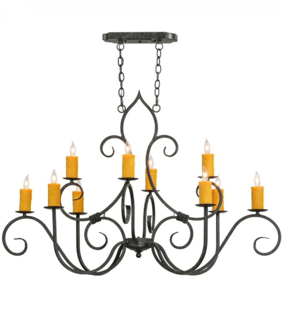 48"L Clifton 10 LT Oblong Chandelier