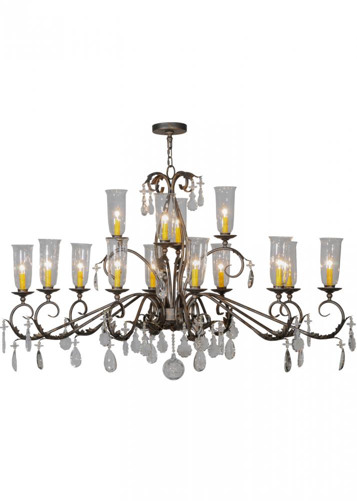 62" Long Windsor 14 Light Oblong Chandelier