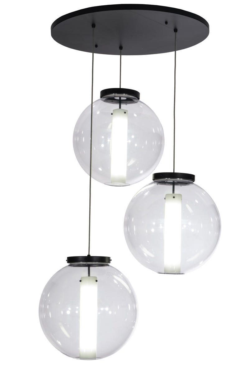 34"W Bola Cilindro 3 LT Cascading Pendant