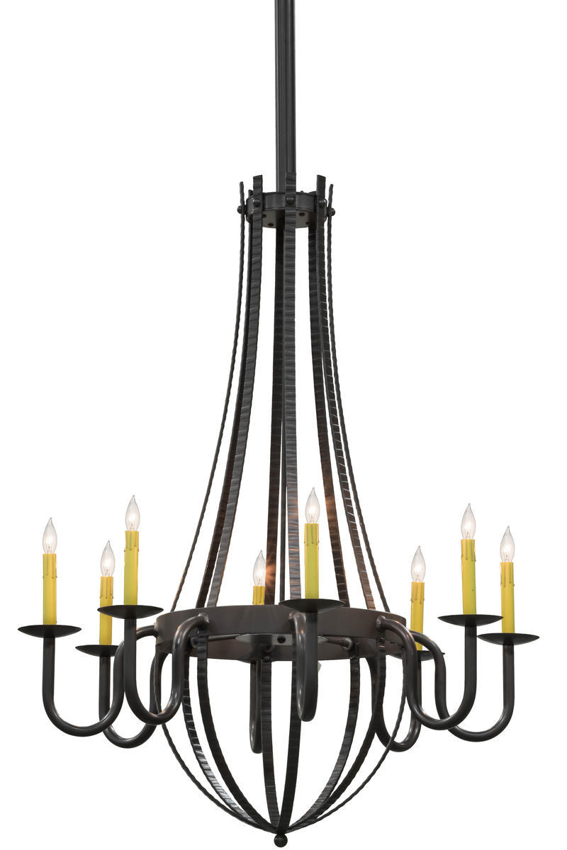 38"W Barrel Stave Metallo 8 LT Chandelier