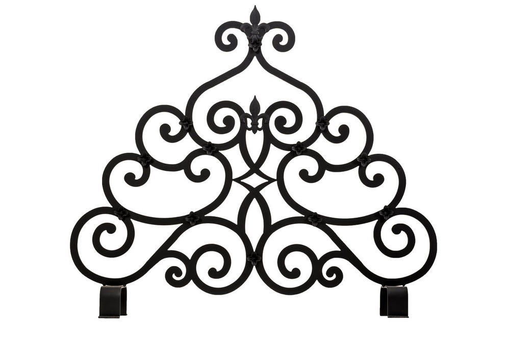 36"W X 32"H Fleur-de-lis Fireplace Screen