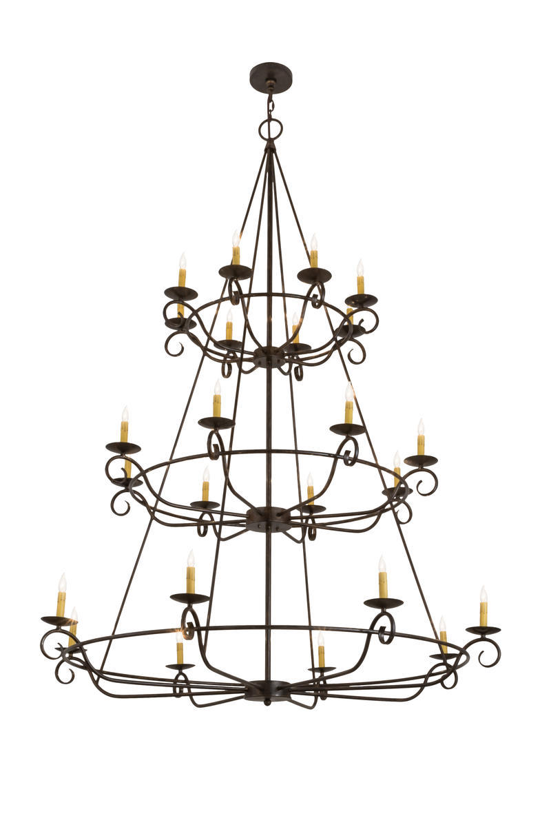 60"W Estrella 24 LT Three Tier Chandelier