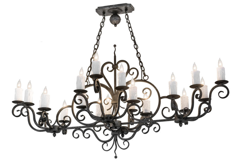 60"L Kean 20 LT Oblong Chandelier