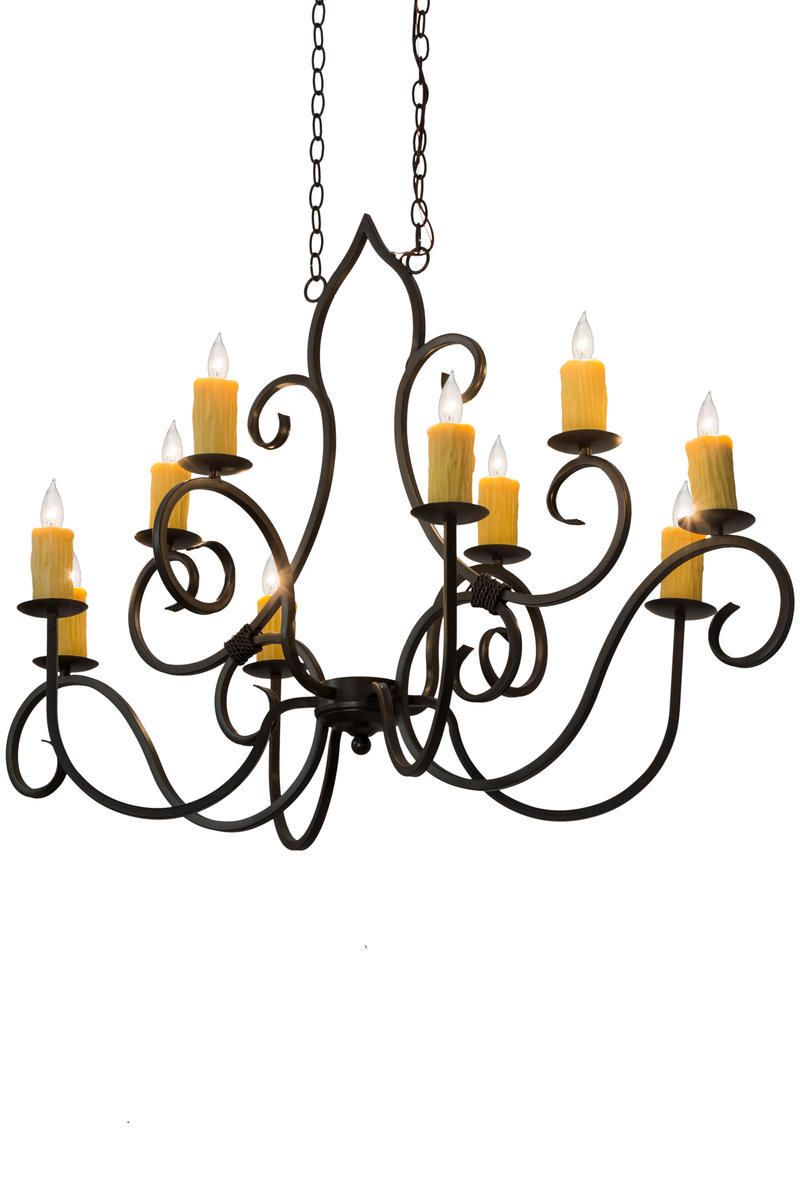 48"L Clifton 10 LT Oblong Chandelier