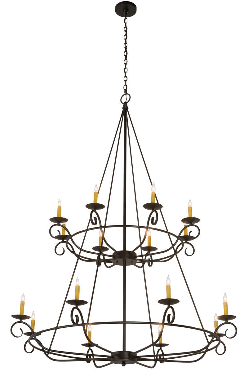 54"W Estrella 16 LT Two Tier Chandelier