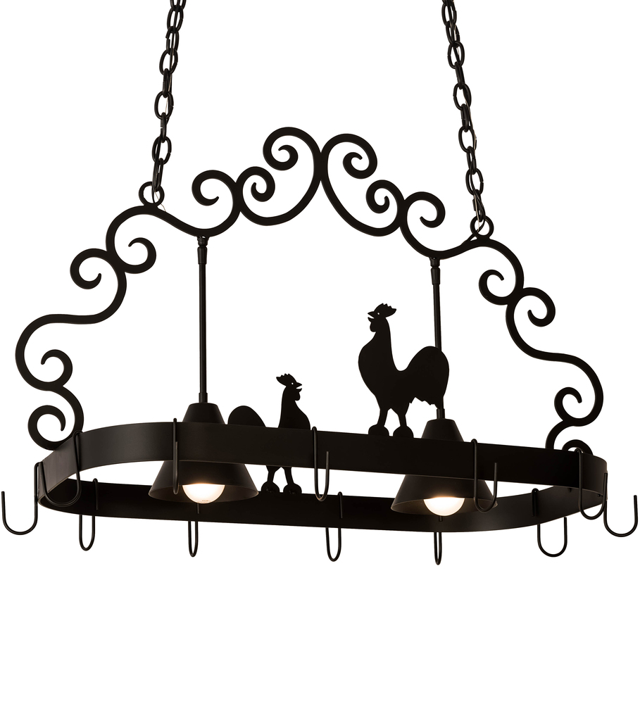 32" Long Poulet 2 Light Pot Rack