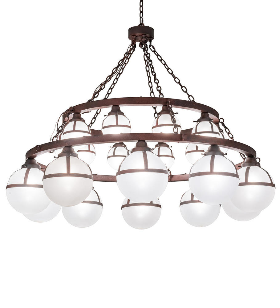 60" Wide Bola Tavern 20 Light Two Tier Chandelier