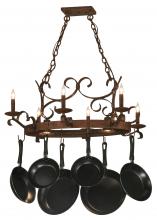 2nd Avenue Designs White 149135 - 36" Long Handforged Oval 6 Light Pot Rack