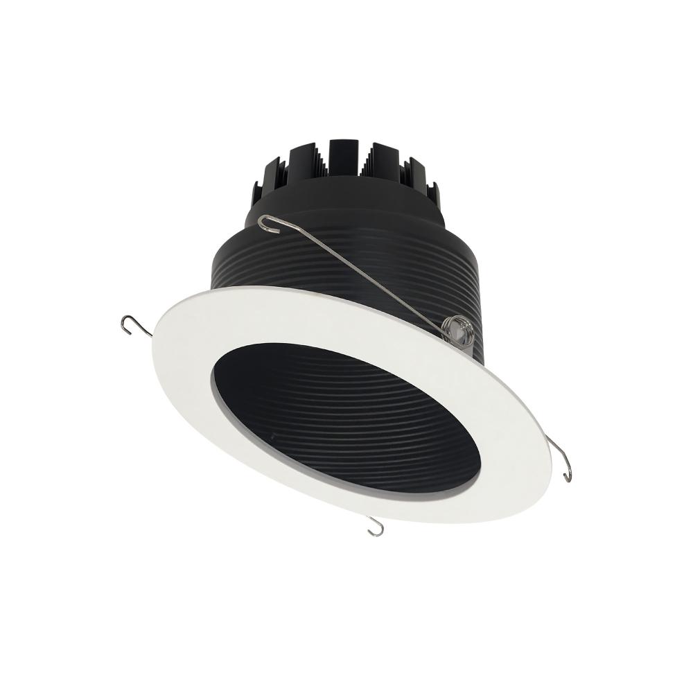 6" Marquise III Round Slope Baffle, 1200lm, 3500K, Flood Optic, Black Baffle/White Flange