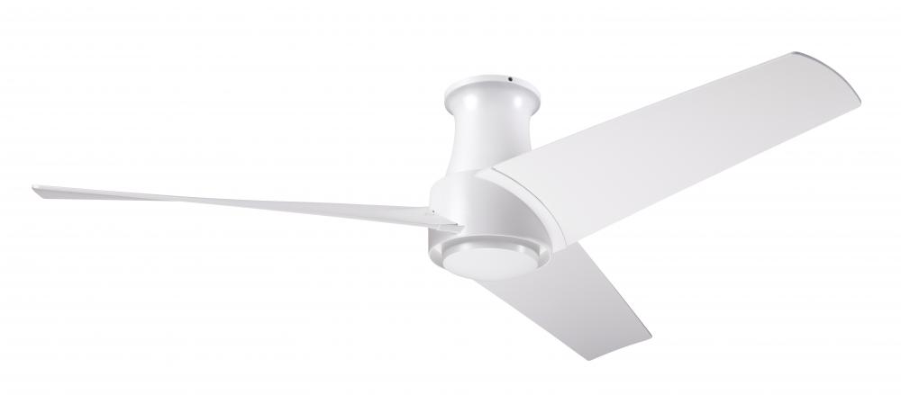 Ambit Flush DC Fan- Matte White Finish; 56" Matte White Blades; No Light; Wall Control