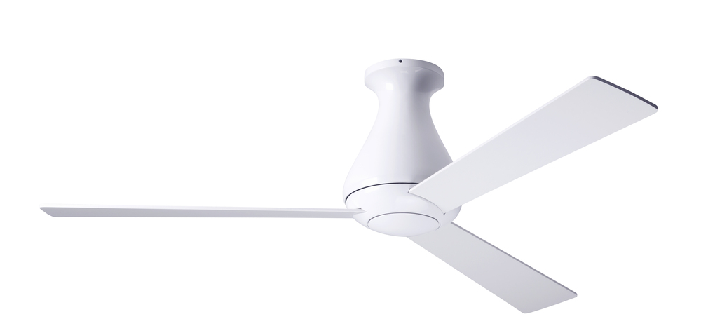 Altus Flush Fan; Gloss White Finish; 42" White Blades; No Light; Fan Speed and Light Control (3-