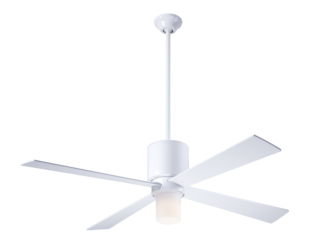 Lapa Fan; Gloss White Finish; 50" Nickel Blades; 17W LED; Fan Speed and Light Control (3-wire)