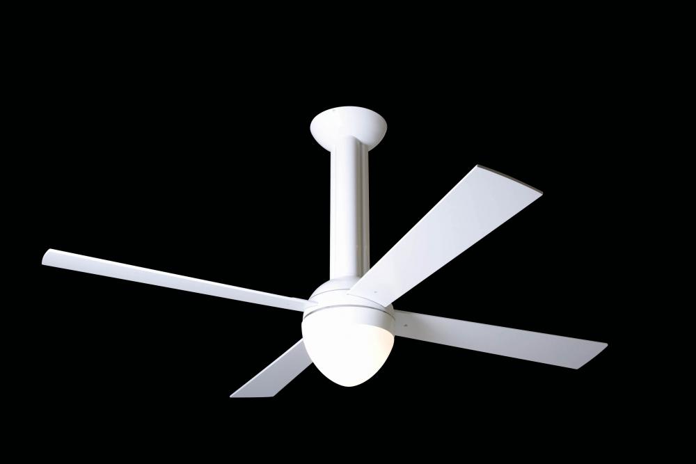 Stratos Fan; Gloss White Finish; 42" Maple Blades; 75W G9 Halogen; No Control