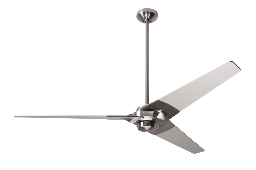 Torsion Fan; Bright Nickel Finish; 62" Nickel Blades; No Light; Fan Speed Control