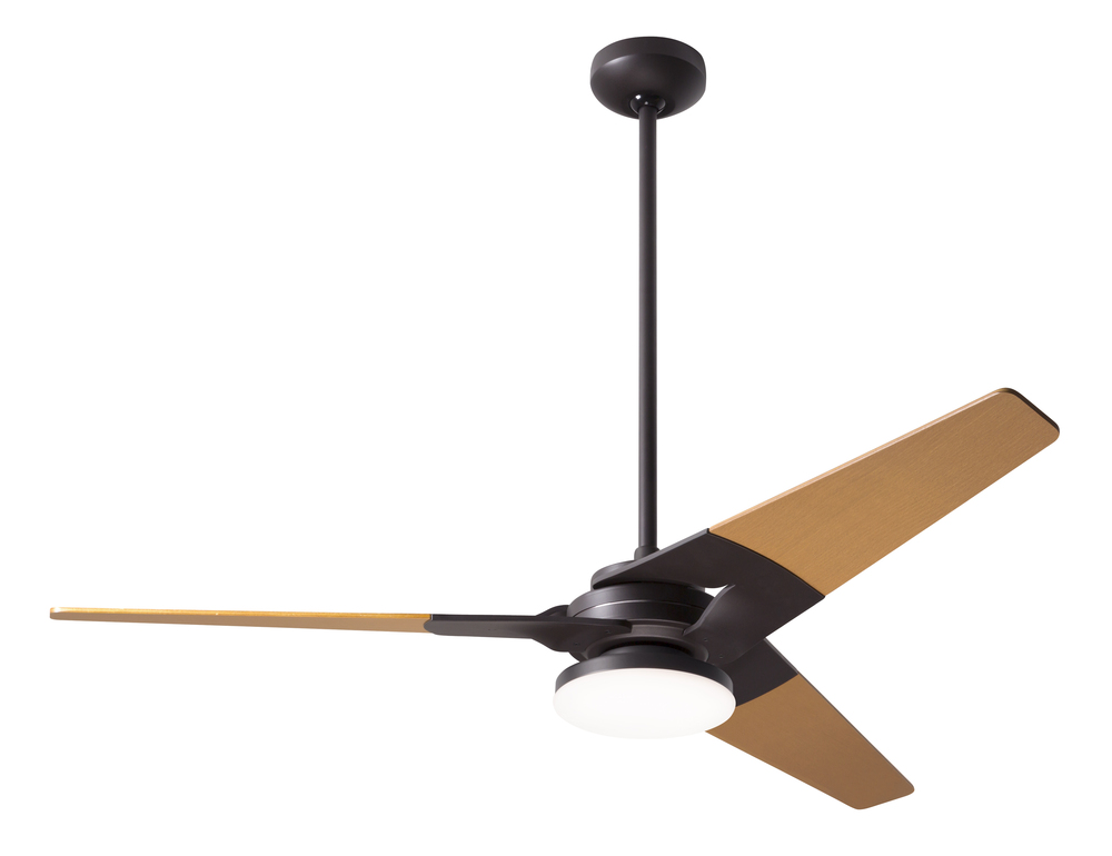 Torsion Fan; Dark Bronze Finish; 52" Maple Blades; 20W LED; Fan Speed and Light Control (3-wire)