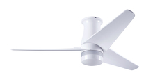 Modern Fan Co. VEL-FM-GW-48-DK-NL-RC - Velo Flush DC Fan; Gloss White Finish; 48" Dark Blades; No Light; Handheld Remote Control