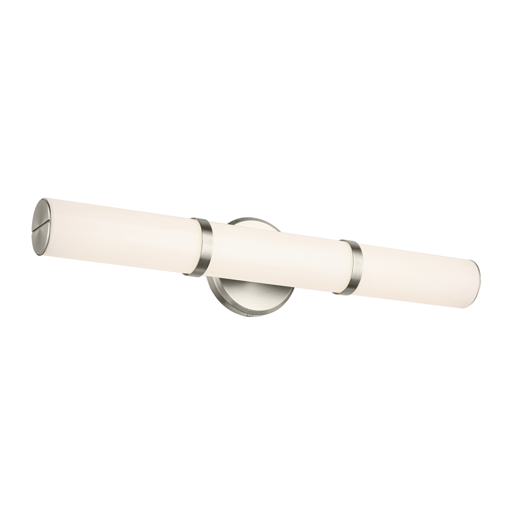 Rosh 24.25" Bath Bar Medium LED with White Glass in Brushed Nickel