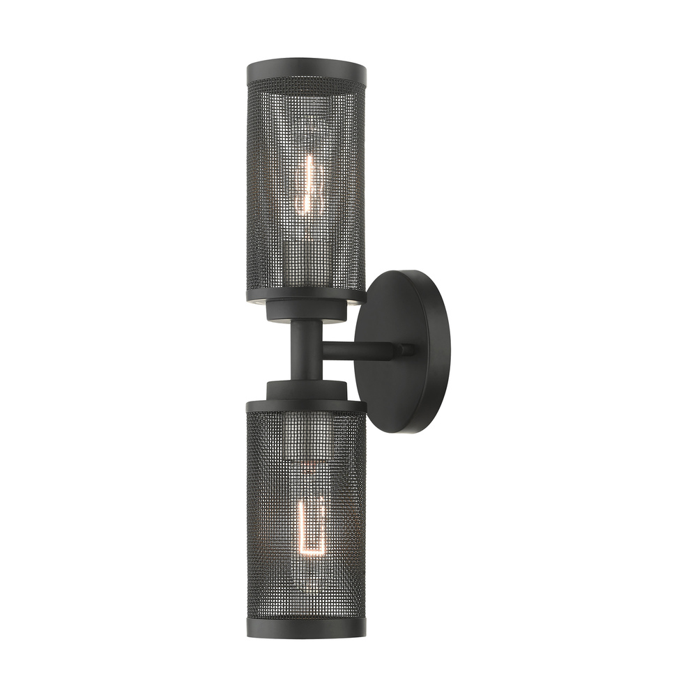 2 Lt Black Wall Sconce