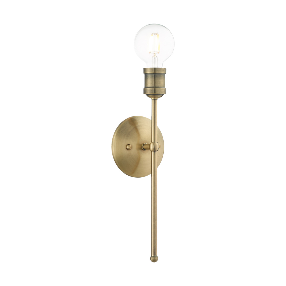 1 Lt Antique Brass Wall Sconce