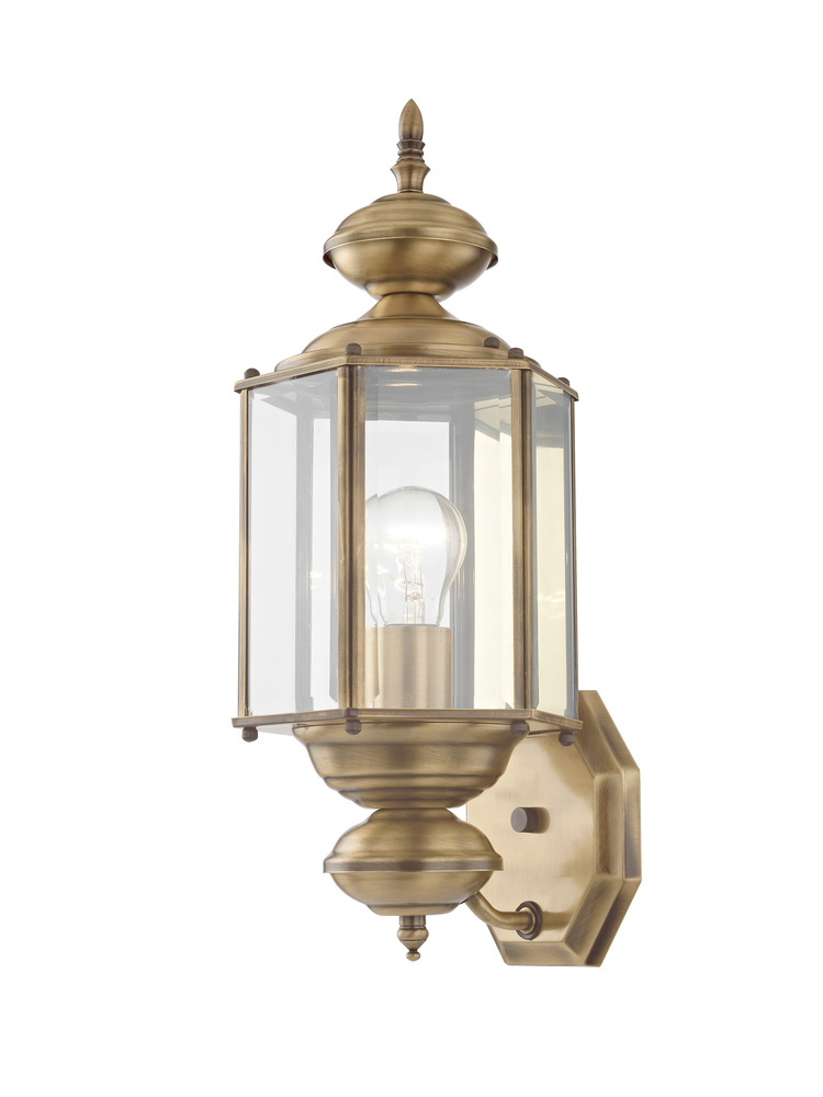 1 Light AB Outdoor Wall Lantern