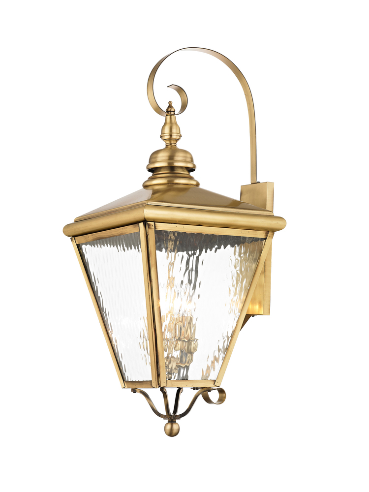 4 Light AB Outdoor Wall Lantern