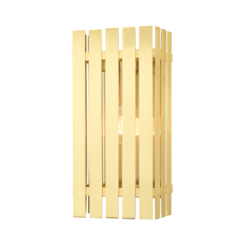 1 Lt Satin Brass Outdoor Wall Lantern