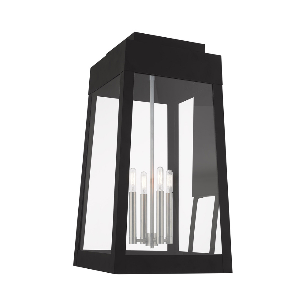 4 Lt Black Outdoor Wall Lantern