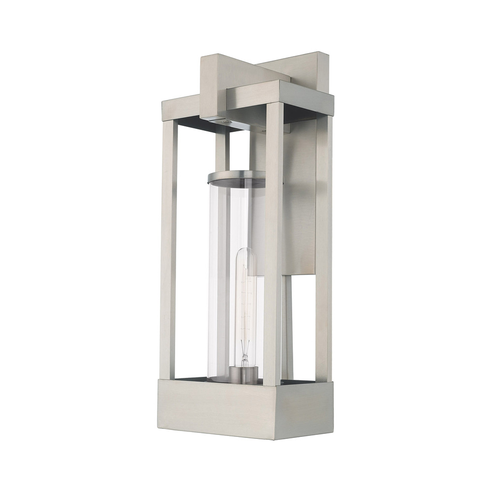 1 Lt Brushed Nickel Outdoor Wall Lantern