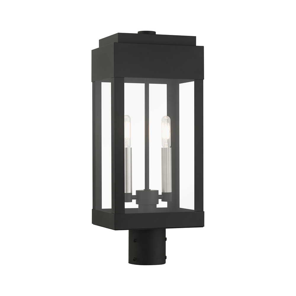 2 Lt Black   Outdoor Post Top Lantern