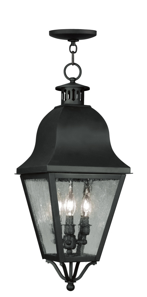 3 Light Black Outdoor Chain Lantern