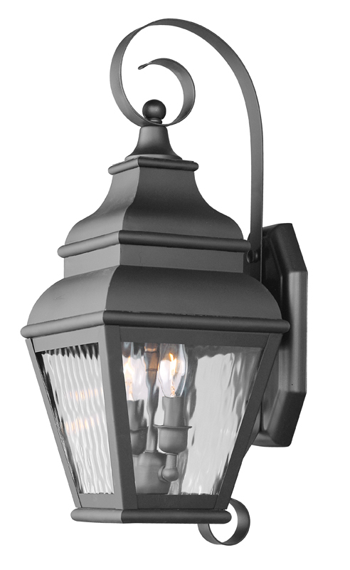 2 Light Black Outdoor Wall Lantern