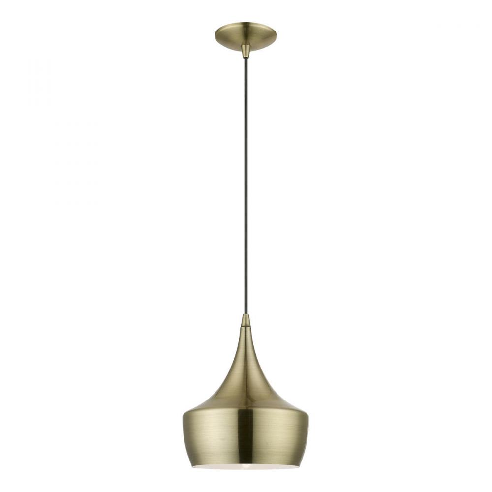 1 Light Antique Brass Pendant