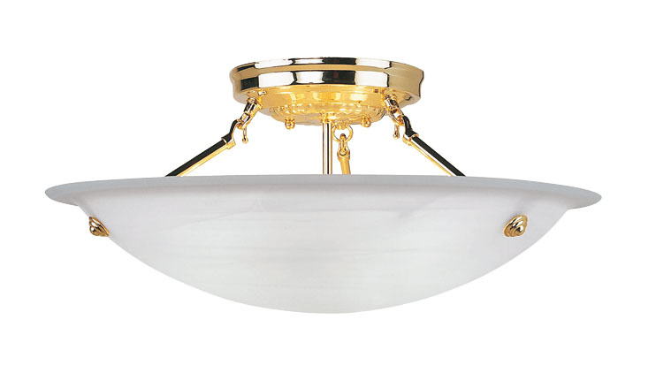 3 Light Polished Brass Ceiling Mount