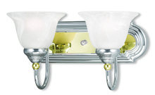 Livex Lighting 1002-52 - 2 Light Polished Chrome & PB Bath Light