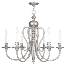 Livex Lighting 5166-91 - 6 Light Brushed Nickel Chandelier