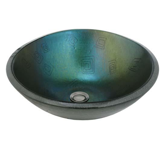 17"W Metro Fusion Fiddleheads Glass Sink