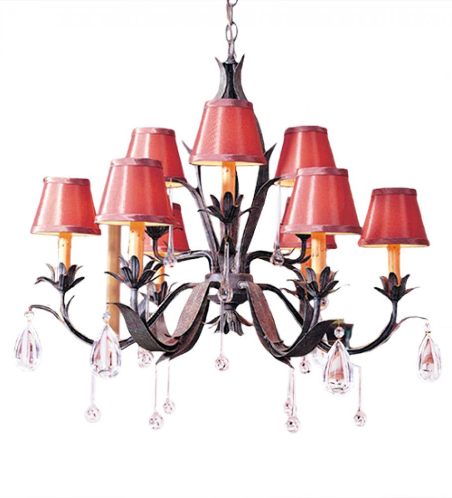 28" Wide Slenderleaf 9 Light Chandelier