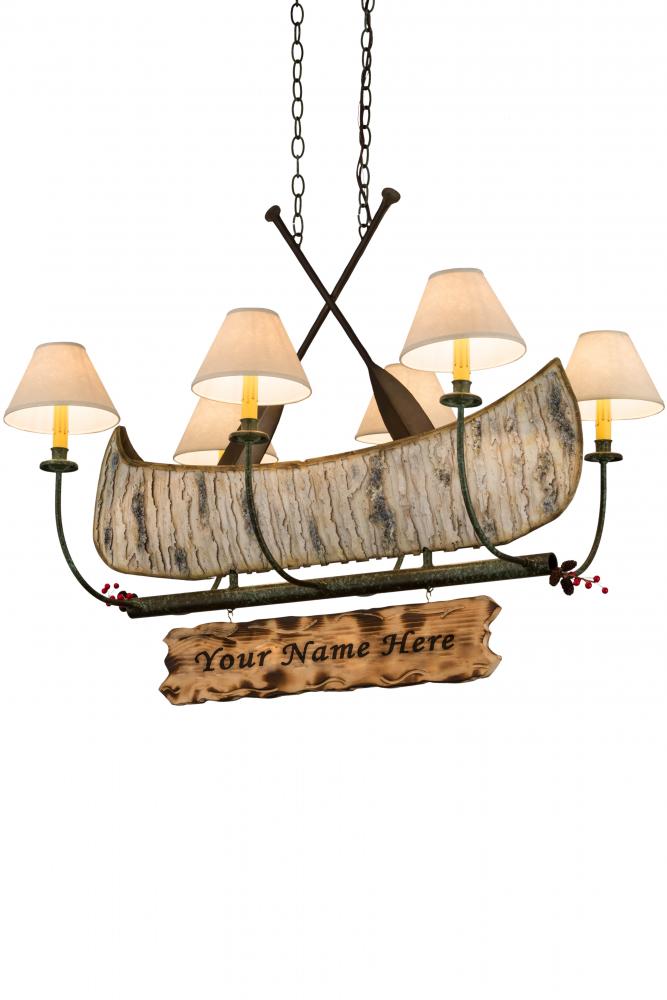 36"L Personalized Canoe 6 LT Chandelier